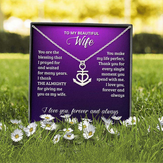 Anchor Pendant Necklace Wife