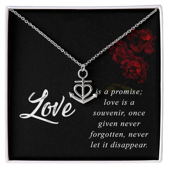 Anchor Pendant Necklace Love