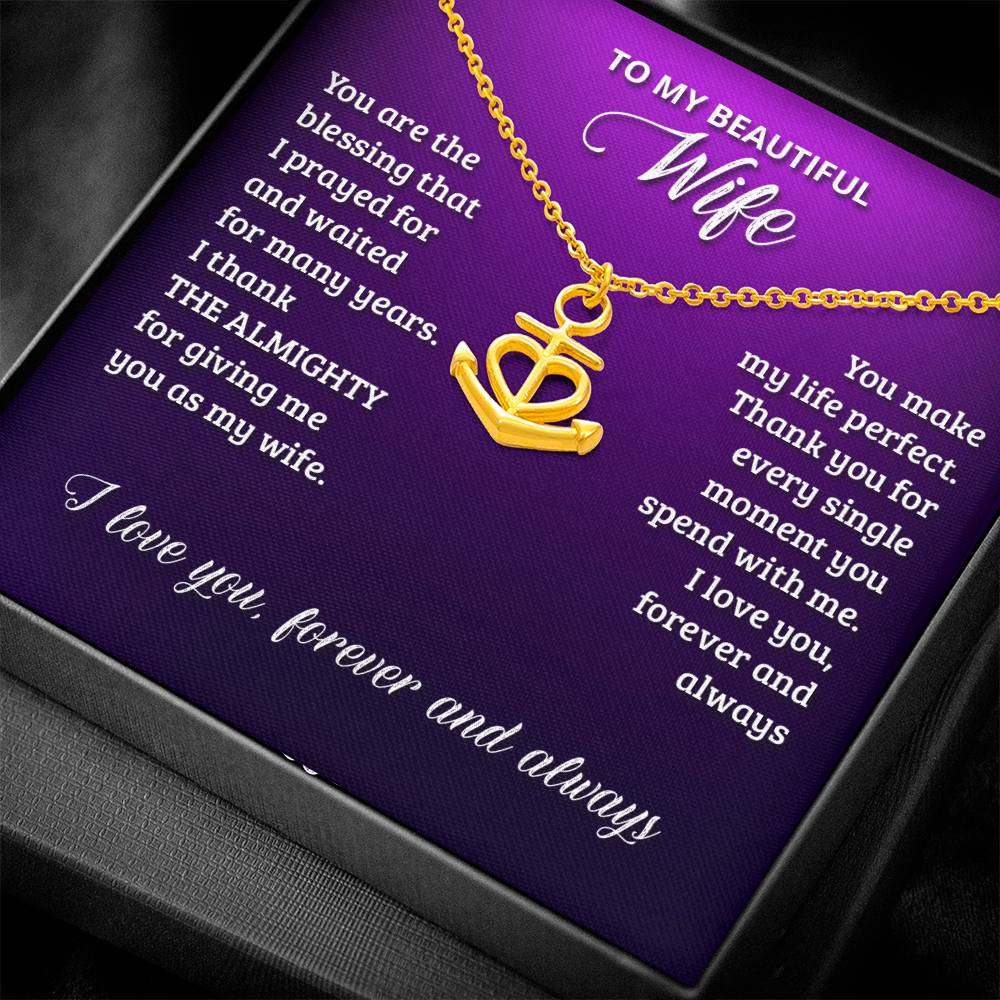 Anchor Pendant Necklace Wife