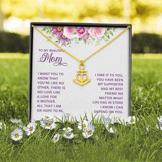 Anchor Pendant Necklace Mom