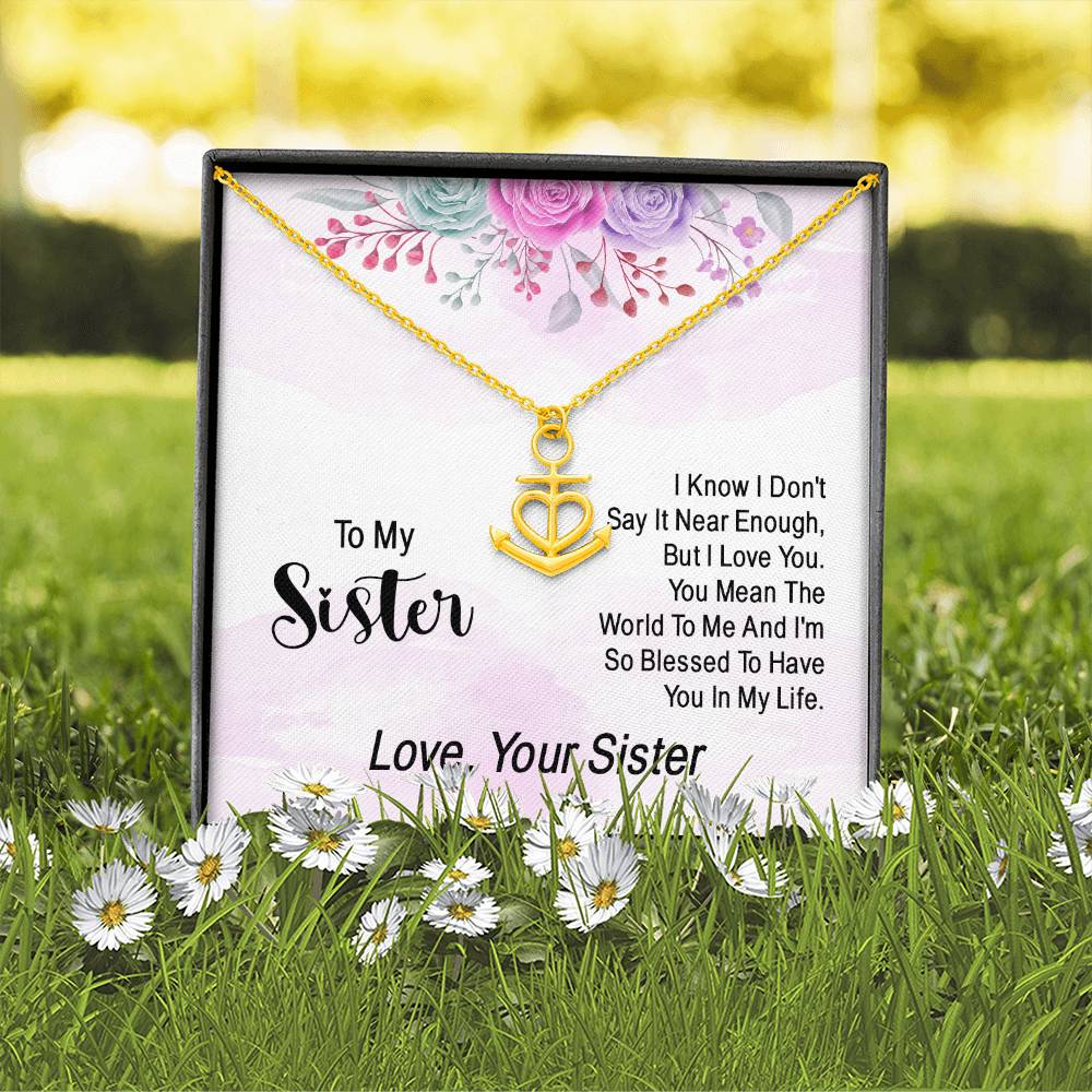 Anchor Pendant Necklace Sister