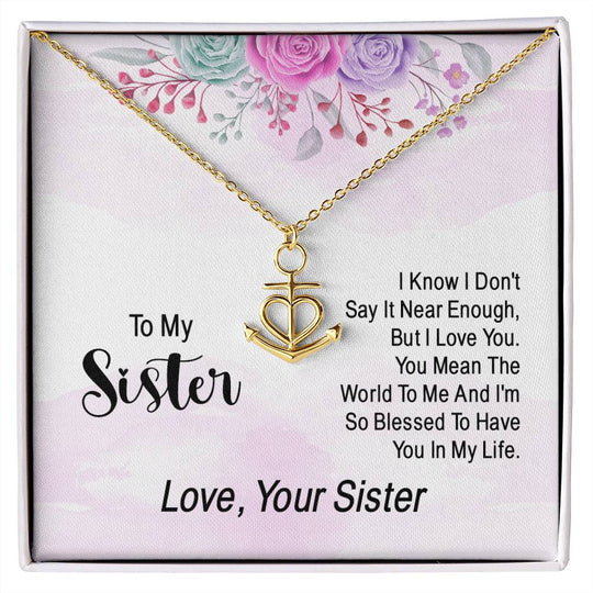 Anchor Pendant Necklace Sister