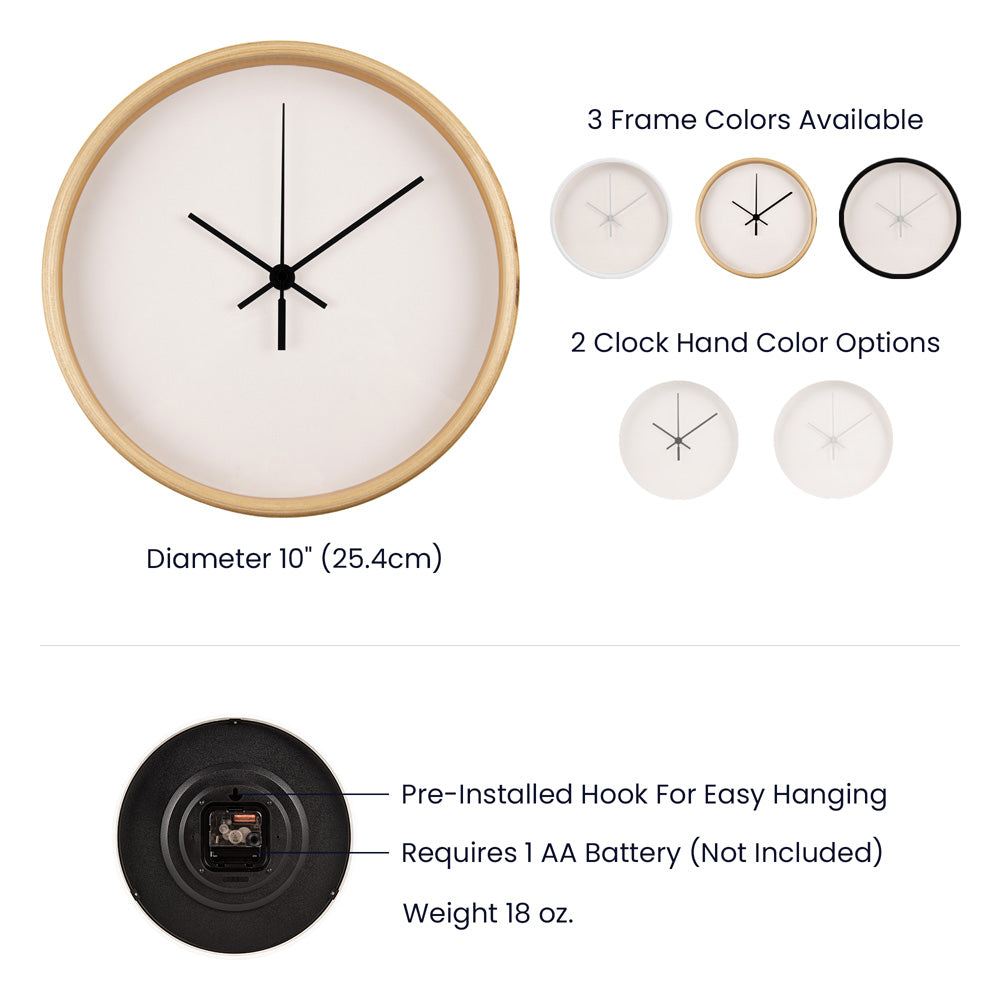 Home and LivingWooden Frame 10" Clock As For MeSearching for the Perfect Home Accent? Look no further! The Wood Frame 10” Clock is the ideal addition to any room. Its durable wooden frame and 10” diameter face prWooden Frame 10 Clock As For Me