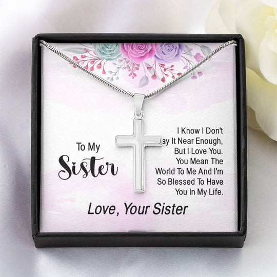 NecklesStainless Cross SisterWear your faith proudly with this stunning artisan-crafted Stainless Steel Cross Necklace. Perfect for special occasions or everyday wear, our Cross Necklace is a woStainless Cross Sister