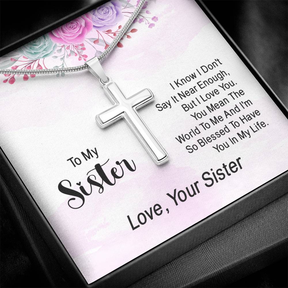 NecklesStainless Cross SisterWear your faith proudly with this stunning artisan-crafted Stainless Steel Cross Necklace. Perfect for special occasions or everyday wear, our Cross Necklace is a woStainless Cross Sister