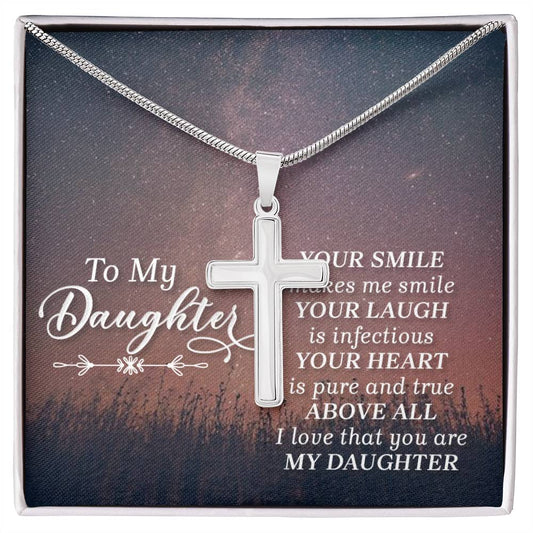 NecklesStainless Cross DaughterWear your faith proudly with this stunning artisan-crafted Stainless Steel Cross Necklace. Perfect for special occasions or everyday wear, our Cross Necklace is a woStainless Cross Daughter