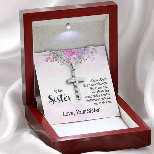 NecklesStainless Cross SisterWear your faith proudly with this stunning artisan-crafted Stainless Steel Cross Necklace. Perfect for special occasions or everyday wear, our Cross Necklace is a woStainless Cross Sister